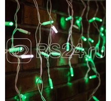 Гирлянда Айсикл (бахрома) 4.8х0.6м 176LED зел. эффект мерцания 220В провод бел. Neon-Night 255-164