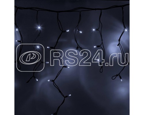Гирлянда Айсикл (бахрома) 5.6х0.9м 240LED бел. 24В провод черн. каучук Neon-Night 255-345