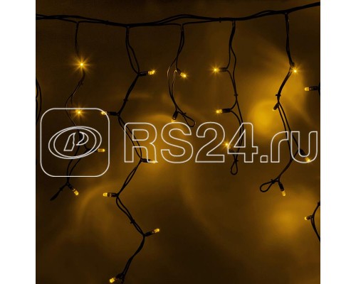Гирлянда Айсикл (бахрома) 5.6х0.9м 240LED желт. 15Вт 220В IP54 провод черн. каучук Neon-Night 255-241