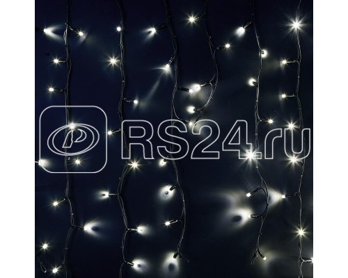 Гирлянда Айсикл (бахрома) 6.0х1.5м 240LED бел. 230В провод черн. каучук Neon-Night 255-295