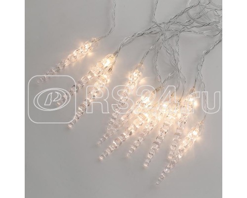 Гирлянда Айсикл (бахрома) Сосульки 1.5х0.25м LED тепл. бел. провод прозр. Neon-Night 303-067