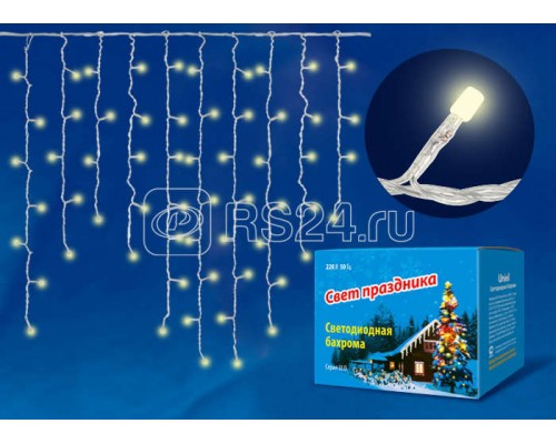 Гирлянда Бахрома светодиодная ULD-B3010-200/DTA WARM WHITE IP20 с контроллером Uniel UL-00003678