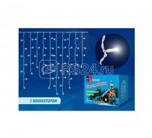 Гирлянда Бахрома светодиодная ULD-B3010-200/SWK BLUE IP67 со статическим свечением 3м соединяемая 200 светодиодов син. провод бел. Uniel UL-00002329