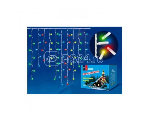 Гирлянда Бахрома светодиодная ULD-B3010-200/TWK MULTI IP67 с эффектом мерцания 3м соединяемая 200 светодиодов свет разноцветный провод бел. Uniel UL-00002272
