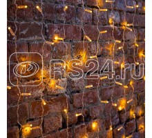 Гирлянда Дождь ПЛЕЙ-ЛАЙТ 2х1.5м 192LED 12Вт 220В IP44 желт. прозр. провод NEON-NIGHT 235-301-6
