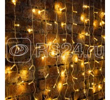 Гирлянда Дождь ПЛЕЙ-ЛАЙТ 2х1.5м 192LED 12Вт 220В IP44 тепл.бел. прозр. провод NEON-NIGHT 235-306-6