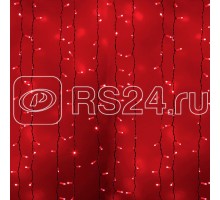 Гирлянда Дождь ПЛЕЙ-ЛАЙТ 2х1.5м 360LED 22Вт 220В IP44 красн.; фиксинг бел. провод NEON-NIGHT 235-112