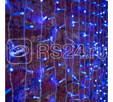 Гирлянда Дождь ПЛЕЙ-ЛАЙТ 2х1.5м 360LED 22Вт 230В IP44 син.; фиксинг бел. провод NEON-NIGHT 235-113