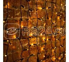 Гирлянда Дождь ПЛЕЙ-ЛАЙТ 2х1.5м 360LED 22Вт IP44 230В жел.; фиксинг черн. провод NEON-NIGHT 235-121