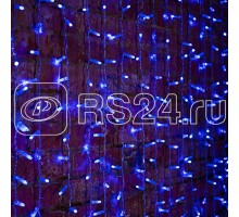 Гирлянда Дождь ПЛЕЙ-ЛАЙТ 2х1.5м 360LED 23Вт 220В IP44 син. силикон фиксинг NEON-NIGHT 235-303