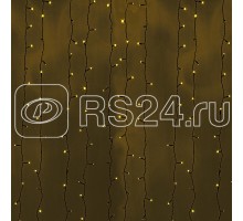 Гирлянда Дождь ПЛЕЙ-ЛАЙТ 2х3м 760LED 45Вт 220В IP44 жел.; фиксинг черн. провод NEON-NIGHT 235-141