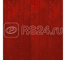Гирлянда Дождь ПЛЕЙ-ЛАЙТ 2х3м 760LED 45Вт 220В IP44 красн.; фиксинг черн. провод NEON-NIGHT 235-142