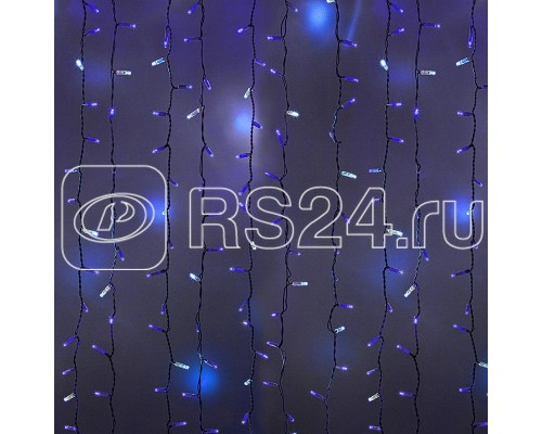Гирлянда Дождь ПЛЕЙ-ЛАЙТ 2х3м 760LED 45Вт 220В IP44 син.; флешинг бел. провод NEON-NIGHT 235-213
