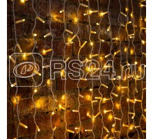 Гирлянда Дождь ПЛЕЙ-ЛАЙТ 2х3м 760LED 45Вт 220В IP44 тепл. бел.; фиксинг бел. провод NEON-NIGHT 235-136