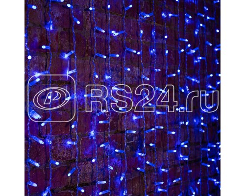 Гирлянда ДождьПЛЕЙ-ЛАЙТ 2х3м 760LED 45Вт 230В IP44 син.; фиксинг силикон. провод NEON-NIGHT 235-153