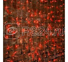 Гирлянда Дождь ПЛЕЙ-ЛАЙТ 2х3м фиксинг силикон. провод; красн. 448 LED 27Вт 220В IP44 NEON-NIGHT 235-152-6