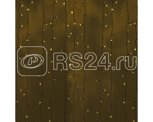 Гирлянда Дождь ПЛЕЙ-ЛАЙТ 2х6м фиксинг желт. черн. провод 220В NEON-NIGHT 235-161