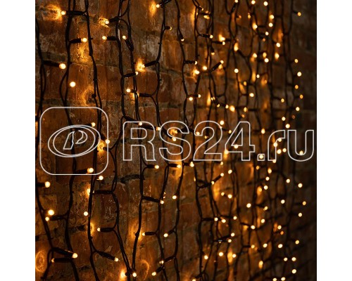 Гирлянда Дождь ПЛЕЙ-ЛАЙТ Каучук 2х3м 760LED 45Вт IP54 фиксинг желт. NEON-NIGHT 237-141