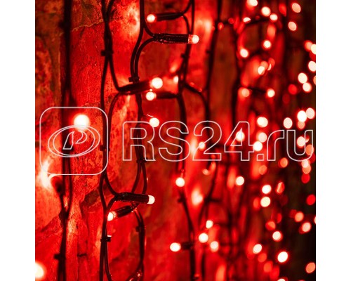 Гирлянда Дождь ПЛЕЙ-ЛАЙТ Каучук 2х3м 760LED 45Вт IP54 фиксинг красн. NEON-NIGHT 237-142