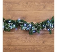 Гирлянда Еловый шлейф 80LED 5Вт 220В 2.75м d26см эфф. мерцания IP44 бел. провод черн. NEON-NIGHT 307-117