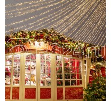 Гирлянда Кластер 10м 200LED тепл. бел. IP67 провод черн. каучук соединяемая Neon-Night 315-256