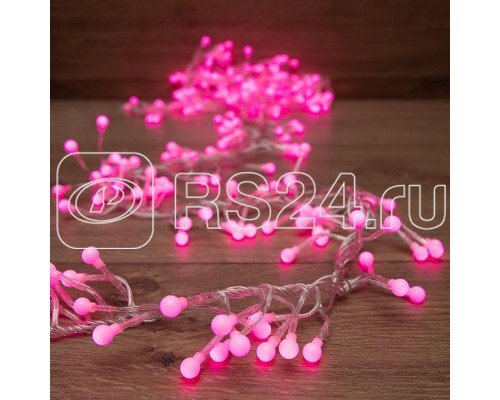 Гирлянда Мишура LED 6м 576LED роз. прозр. провод 35Вт 220В IP20 NEON-NIGHT 303-617
