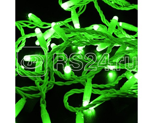Гирлянда Нить 10м эффект мерцания зел. 24В провод бел. Neon-Night 305-234