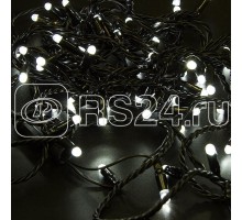 Гирлянда Нить 10м постоянное свечение бел. 230В провод черн. Neon-Night 305-175