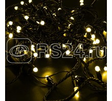 Гирлянда Нить 10м постоянное свечение желт. 230В провод черн. Neon-Night 305-171
