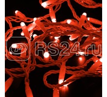 Гирлянда Нить 10м постоянное свечение красн. 24В провод бел. Neon-Night 305-132