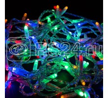 Гирлянда Нить 10м постоянное свечение мультиколор 24В провод прозр. Neon-Night 305-159