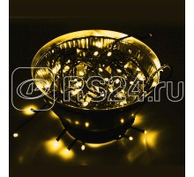 Гирлянда Нить 10м постоянное свечение золото 220В провод черн. Neon-Night 305-178