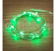 Гирлянда Роса (батарейки 3хААА в компл.) 2м 20LED зел. прозр. провод 2Вт 4.5В IP20 NEON-NIGHT 303-008