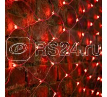 Гирлянда Сеть 2х1.5м свечение с динамикой 288LED красн. 230В провод прозр. Neon-Night 215-042