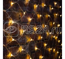 Гирлянда Сеть 2х1.5м свечение с динамикой 288LED тепл. бел. 230В провод прозр. Neon-Night 215-046