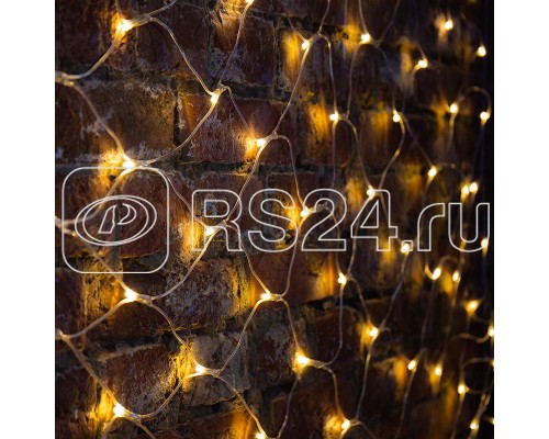 Гирлянда Сеть 2х1.5м свечение с динамикой 288LED тепл. бел. 230В провод прозр. Neon-Night 215-046