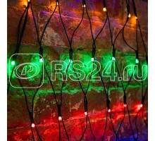 Гирлянда Сеть 2х2х1.5м свечение с динамикой 136LED мультиколор 230В провод черн. Neon-Night 215-009