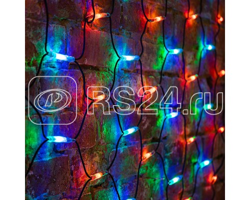 Гирлянда Сеть 2x4м 560LED мультиколор провод черн. каучук Neon-Night 217-139
