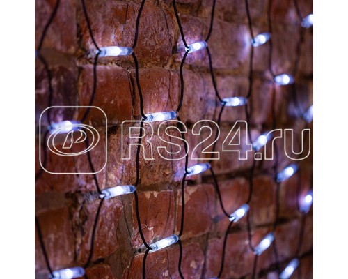 Гирлянда сеть Чейзинг LED 2х1.5м 288LED бел. 18Вт 220В IP54 провод черн. каучук NEON-NIGHT 217-115