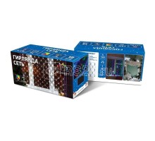Гирлянда Сеть НЕТ ЛАЙТ 1х1.5м 96LED 6Вт 220В IP20 (с контроллером 8 программ) мульти.; черн. провод NEON-NIGHT 215-119-6