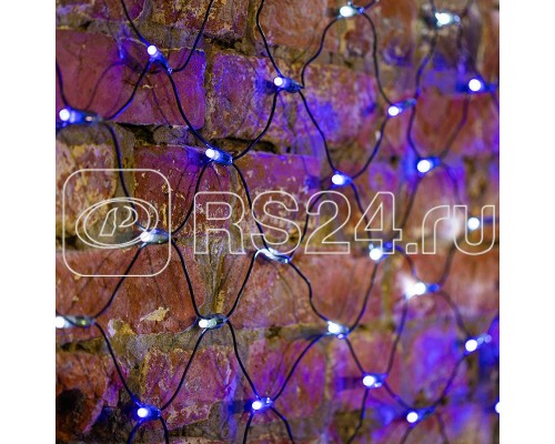 Гирлянда Сеть НЕТ ЛАЙТ 2.5мх2.5м 432LED 26Вт 220В IP44 черн. провод; бел./син. NEON-NIGHT 215-032
