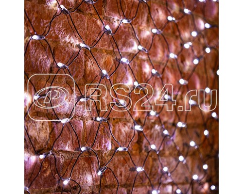 Гирлянда Сеть НЕТ ЛАЙТ 2х1.5м 288LED 18Вт 220В IP44 бел.; черн. провод NEON-NIGHT 215-021