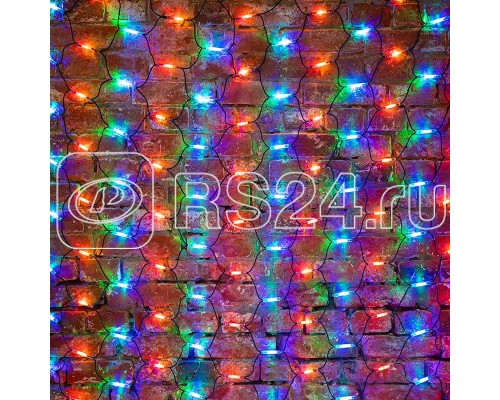 Гирлянда Сеть НЕТ ЛАЙТ Каучук 2х3м 432LED мульти 26Вт 220В IP54 черн. каучук провод NEON-NIGHT 217-129