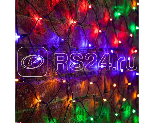 Гирлянда Сеть НЕТ ЛАЙТ (с контроллером 8 программ) 1мх1.5м 160LED 7.2Вт 220В IP44 черн. провод; мультиколор NEON-NIGHT 215-119