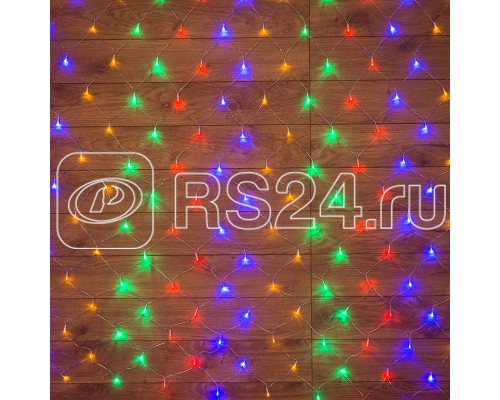 Гирлянда Сеть с контроллером 1.5х1.5м 150LED мульти. прозр. провод 12Вт 220В IP20 NEON-NIGHT 215-129