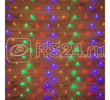 Гирлянда Сеть с контроллером 1.8х1.5м 180LED мульти. прозр. провод 15Вт 220В IP20 NEON-NIGHT 215-139