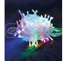 Гирлянда светодиодная 100LED бел. прозр. провод 6.5м расстояние между лампами 10см 8 режимов мигания Космос KOC_GIR100LED_RGB_7m