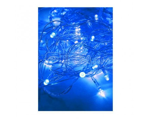 Гирлянда светодиодная 100LED син. прозр. провод 10.8м (9.3+1.5) 8 режимов мигания IP20 син. Космос KOC_GIR100LED_B
