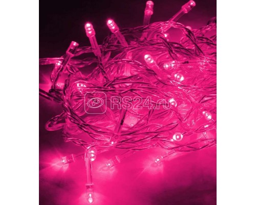Гирлянда светодиодная 50LED провод 6.5м 8 режимов мигания роз. Космос KOC_GIR50LED_P