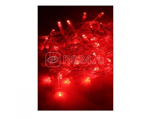 Гирлянда светодиодная 80LED красн. прозр. провод 8.8м (7.3+1.5) 8 режимов мигания IP20 красн. Космос KOC_GIR80LED_R